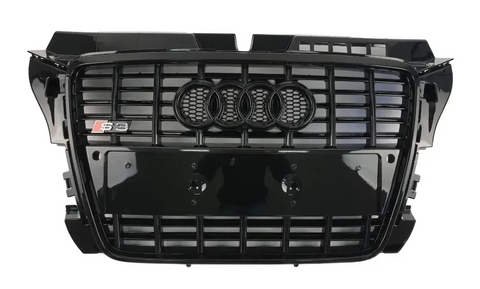 Решітка радіатора Audi A3 8P (2008-2012) чорна в стилі S-Line A3-S103 фото