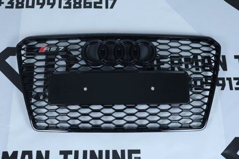 Решітка радіатора Audi A7 4G8 (2010-2014) чорна в стилі RS A7-RS124 фото