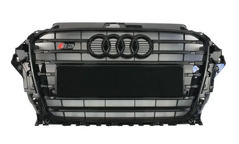 Решітка радіатора Audi A3 8V (2012-2016) чорна в стилі S-Line A3-S142 фото
