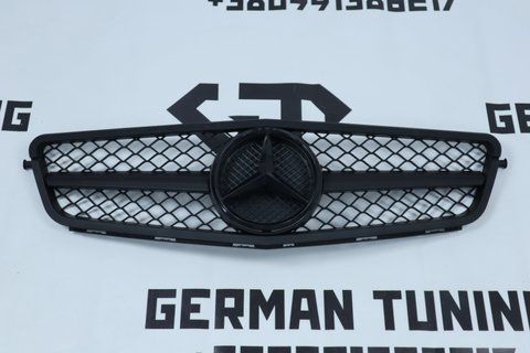 Решітка радіатора Mercedes C-Class W204 (2007-2014) в стилі SL Чорна матова MB-W20406922 фото