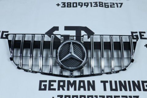 Решітка радіатора Mercedes GLK-Class X204 (2012-2015) в стилі GT Чорна з хромом MB-X204146 фото
